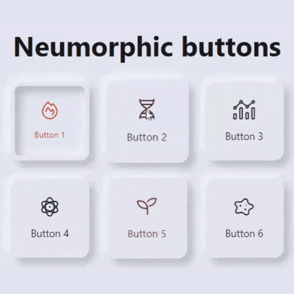 Creating Elegant Neumorphic Buttons using HTML and CSS (Source Code).gif